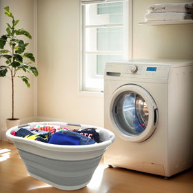 SAMMART 57L basket folded flat showing compact storage