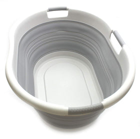 SAMMART 57L collapsible laundry basket open for easy loading and space-saving storage
