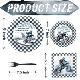 SamPartyShop dirt bike party forks - sturdy black utensils for quick cleanup