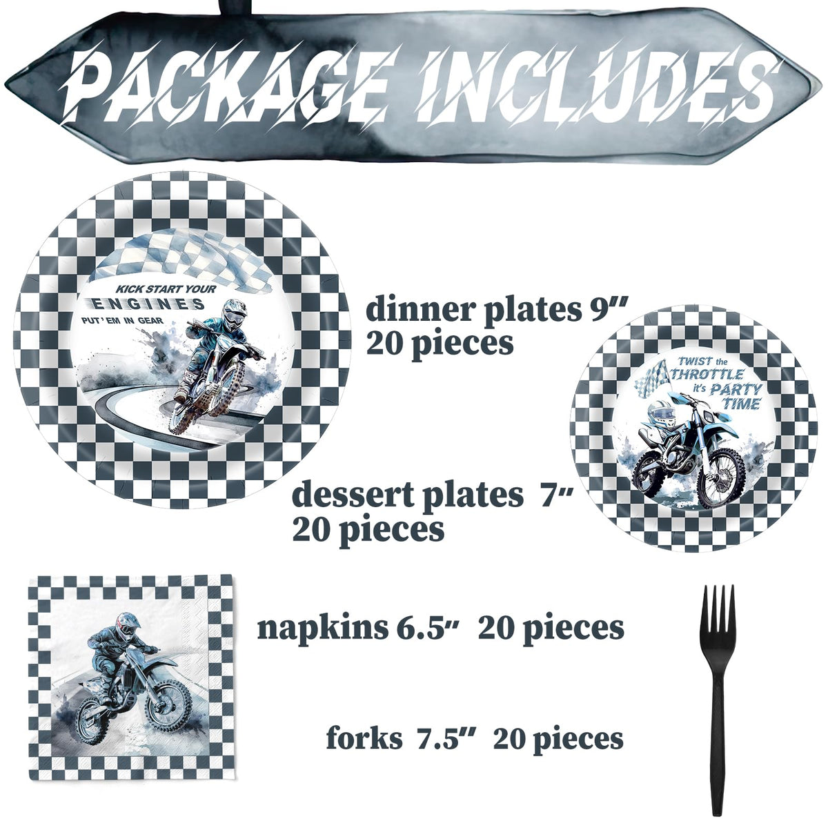 SamPartyShop dirt bike party napkins, soft yet strong for mess-free dining