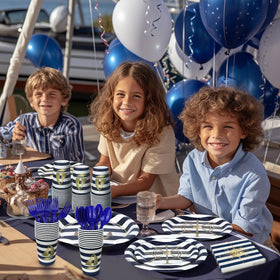 SampartyShop nautical pattern prints bring ocean-themed charm to tables.