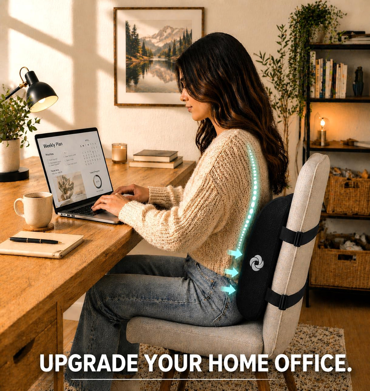 Samsonite Lumbar Pillow in car seat reduces fatigue during drives
