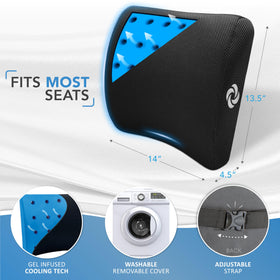 Samsonite portable lumbar pillow suitable for travel and home use.