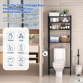 Samstar adjustable shelves over the toilet for variable item heights