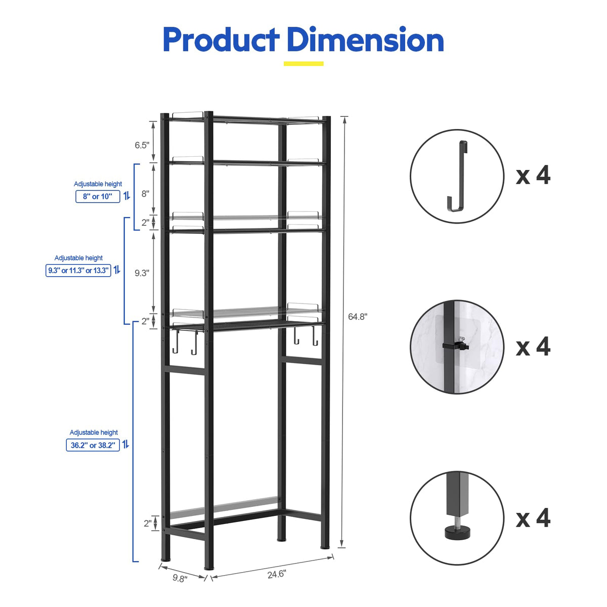 Samstar multipurpose bathroom storage for towels, cleaners, or plants
