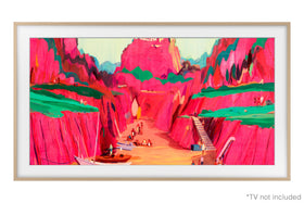 Samsung The Frame 75 brown beveled bezel adds gallery-like depth