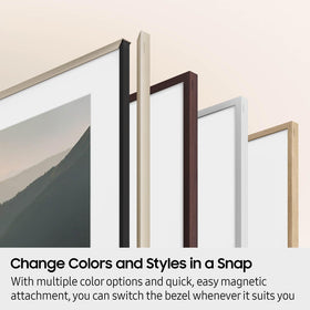 Samsung The Frame 75 sand gold metal bezel brings elegant contrast