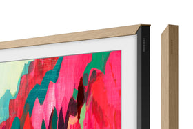 Samsung The Frame 75 teak bezel with magnetic attachment for easy room refresh
