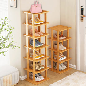 SAN HE Bamboo Shoe Rack diy-stackable emphasizes flexible, configurable storage.