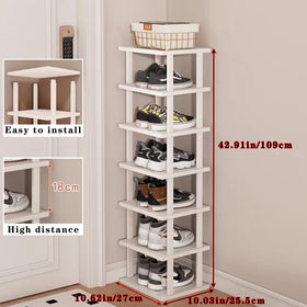 SAN HE slim modern shoe tower showcases a sleek profile for narrow closets.