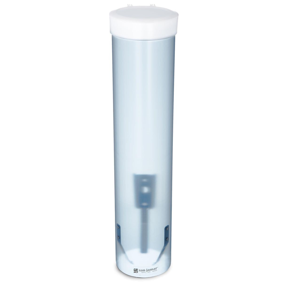 San Jamar medium pull-type cup dispenser ready to dispense 4–10 oz cups for efficient service.