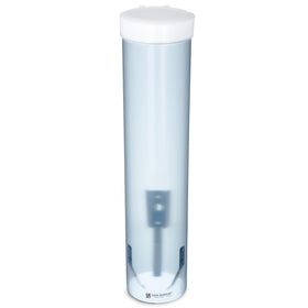 San Jamar medium pull-type cup dispenser ready to dispense 4–10 oz cups for efficient service.
