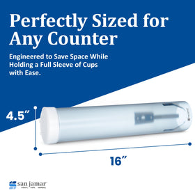 One-at-a-time dispensing reduces waste and ensures orderly cup delivery.