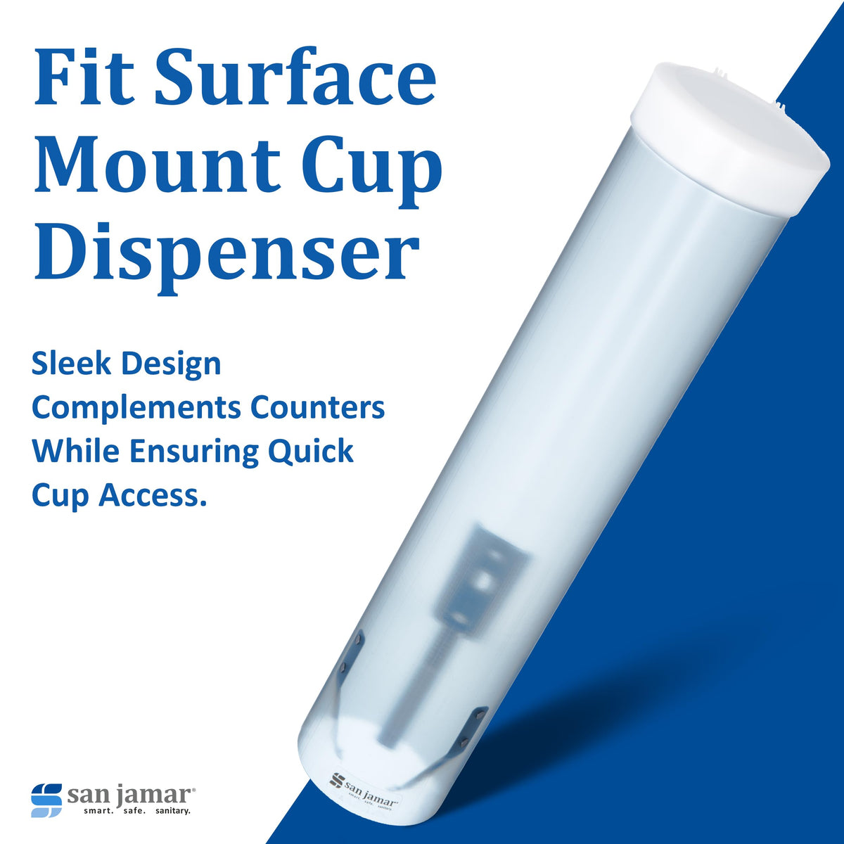 Included brackets allow wall or cooler mounting to free counter space.