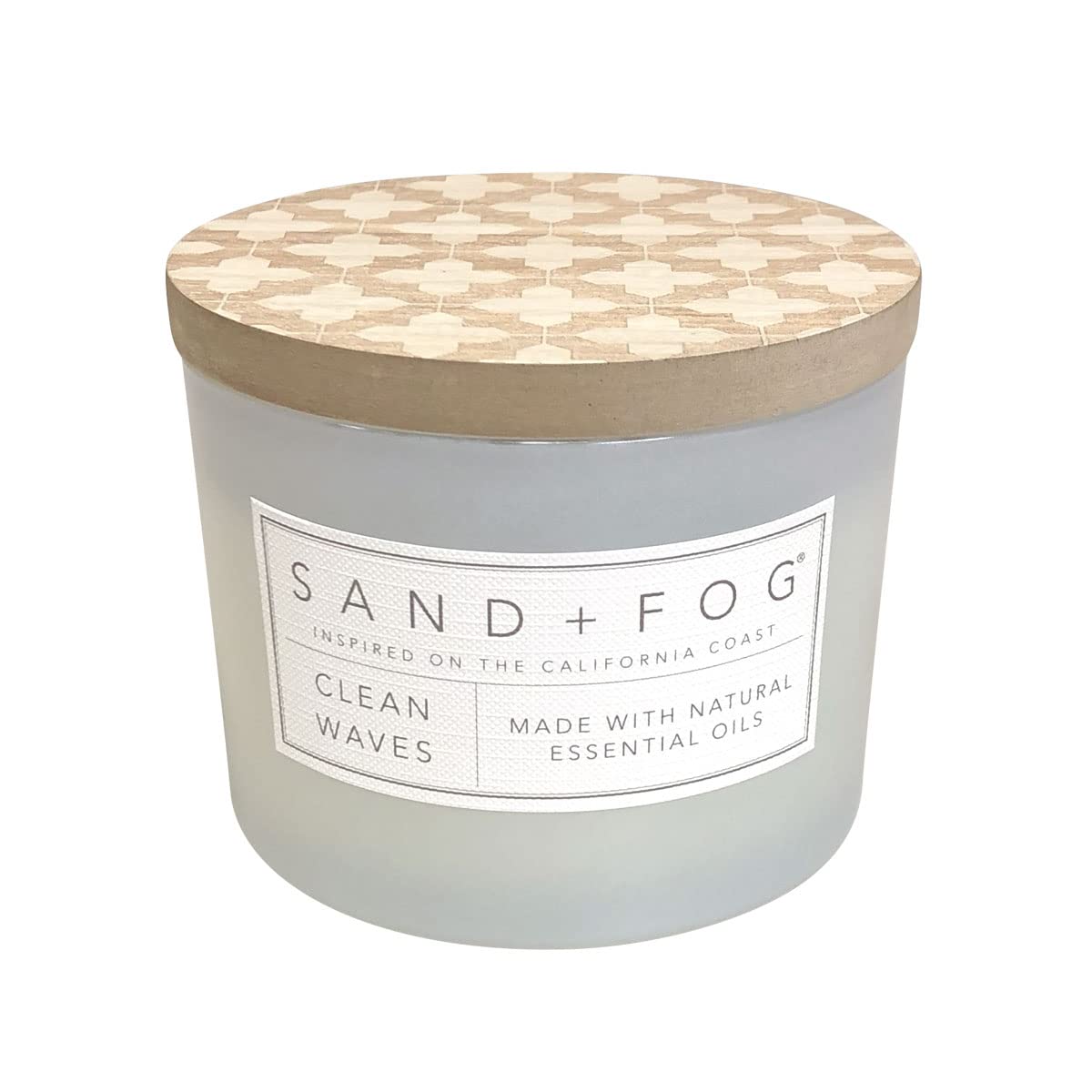 Sand + Fog Clean Waves lid art adds coastal elegance to any space