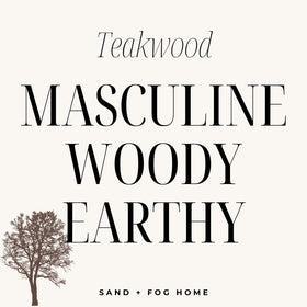 Sand + Fog Teakwood candle gift-ready packaging ideal for gifting.