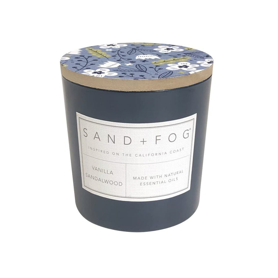 Sand and Fog Vanilla Sandalwood 21 oz jar candle with three wicks for even burn