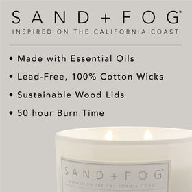 Sand and Fog Vanilla Sandalwood ambiance candle for cozy moments