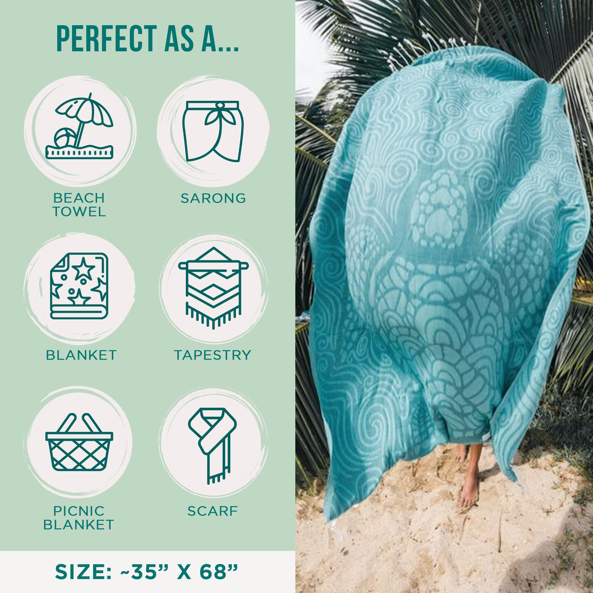 Sand Cloud towel is lightweight and compact for effortless packing on trips.