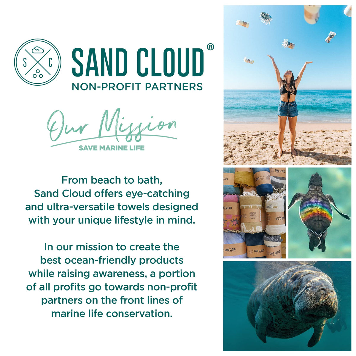 Sand Cloud towel doubles as a yoga mat, throw, or picnic blanket.