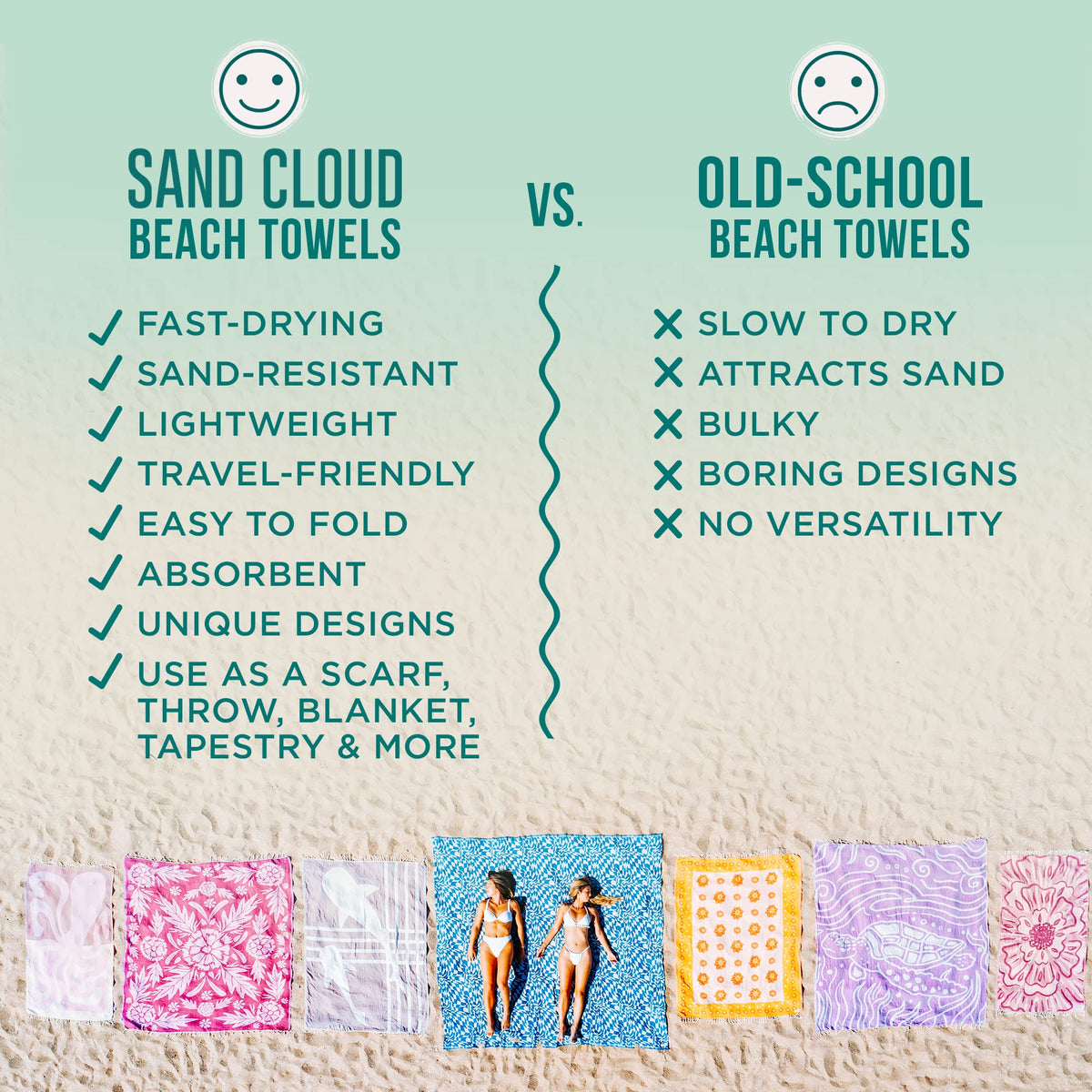 Sand Cloud Navy Crush Turtle design towel for beach lounging and style.