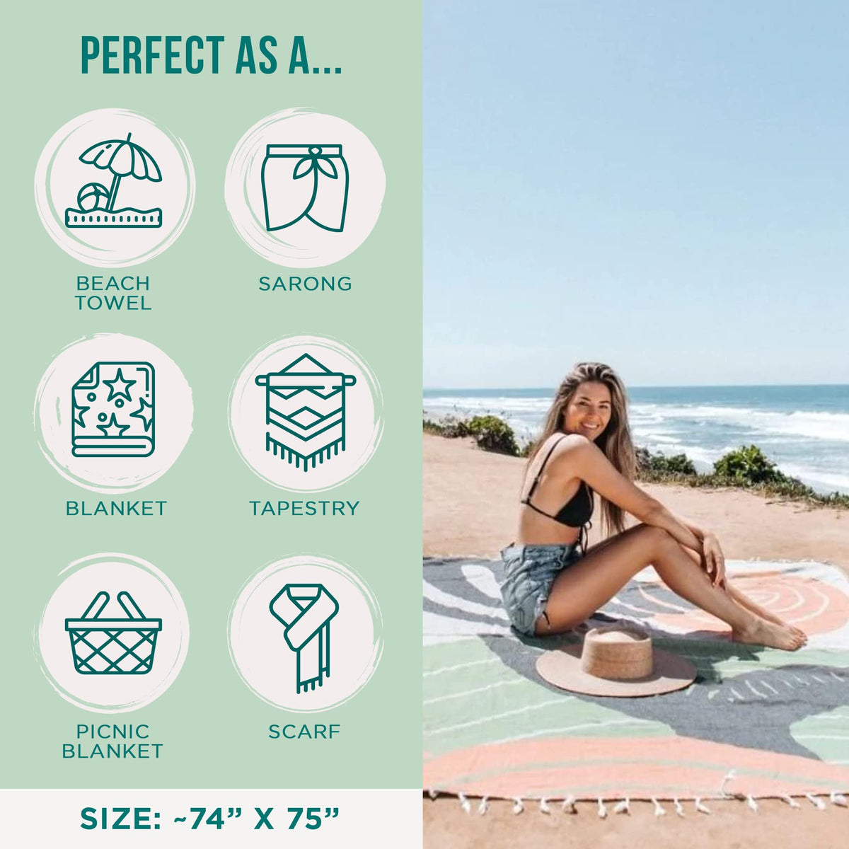 Sand Cloud sand-resistant towel shrugs off sand for easy beach resets