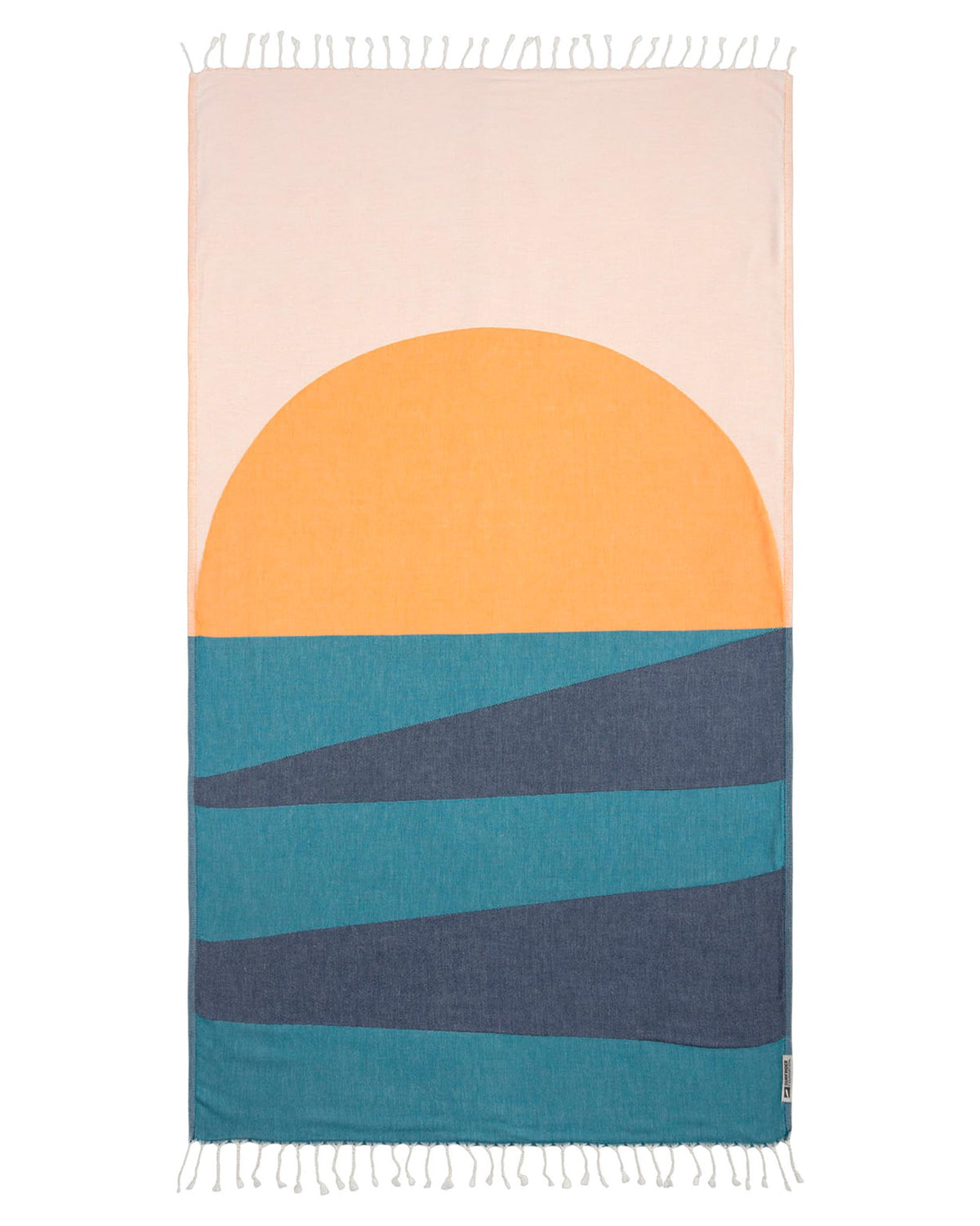 Sand Cloud Turkish Beach Towel Geo Sunset full view, ideal for beach outings and picnics.