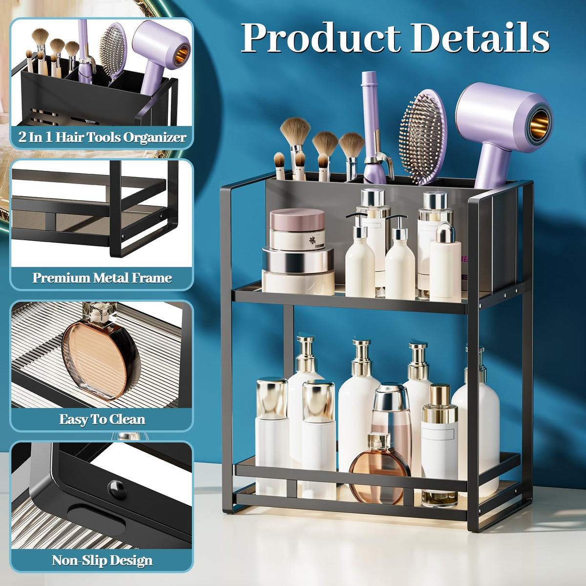 SanDream sturdy metal construction resists moisture for bathroom use