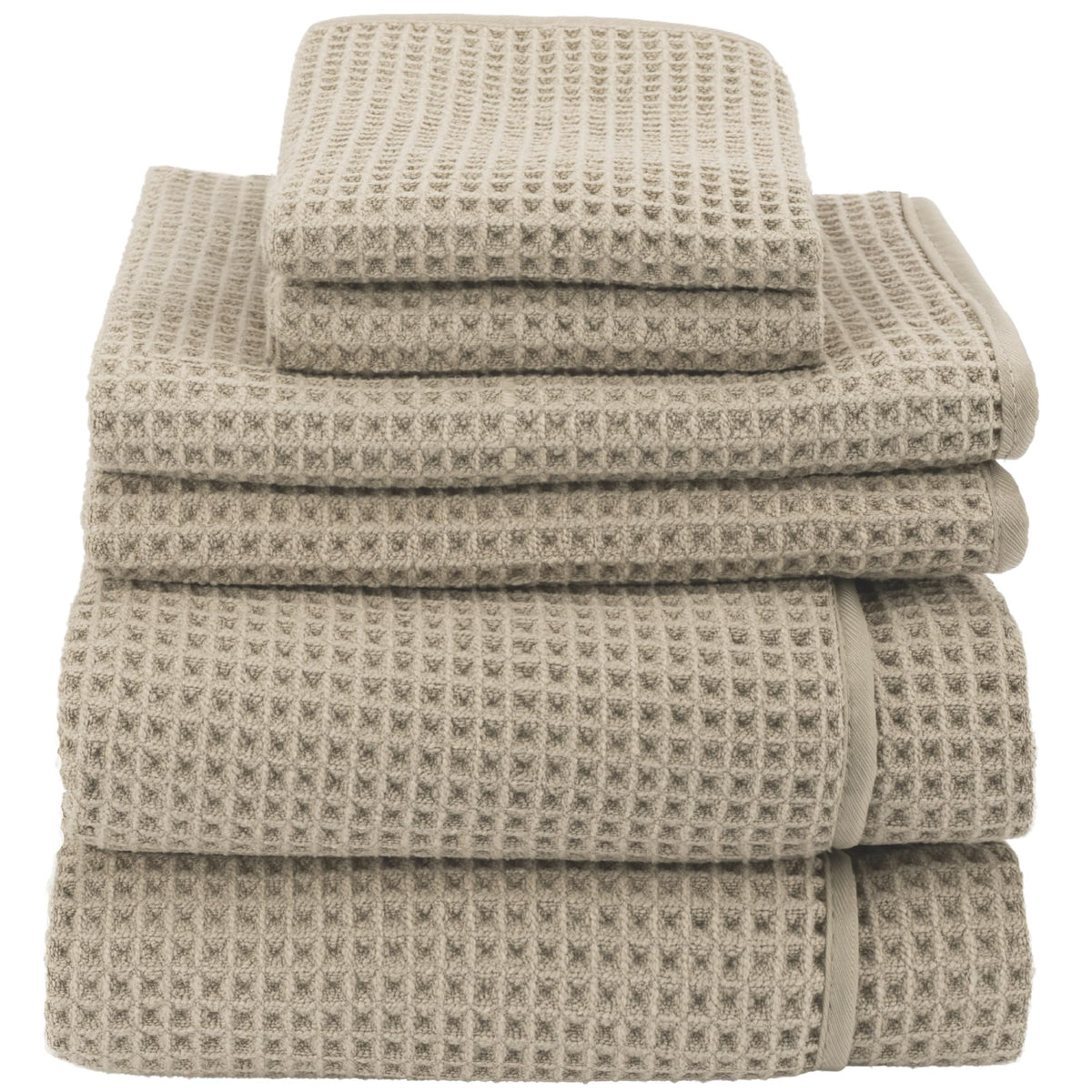 S&T INC. Aura beige bath towels in a serene, quick-dry setup