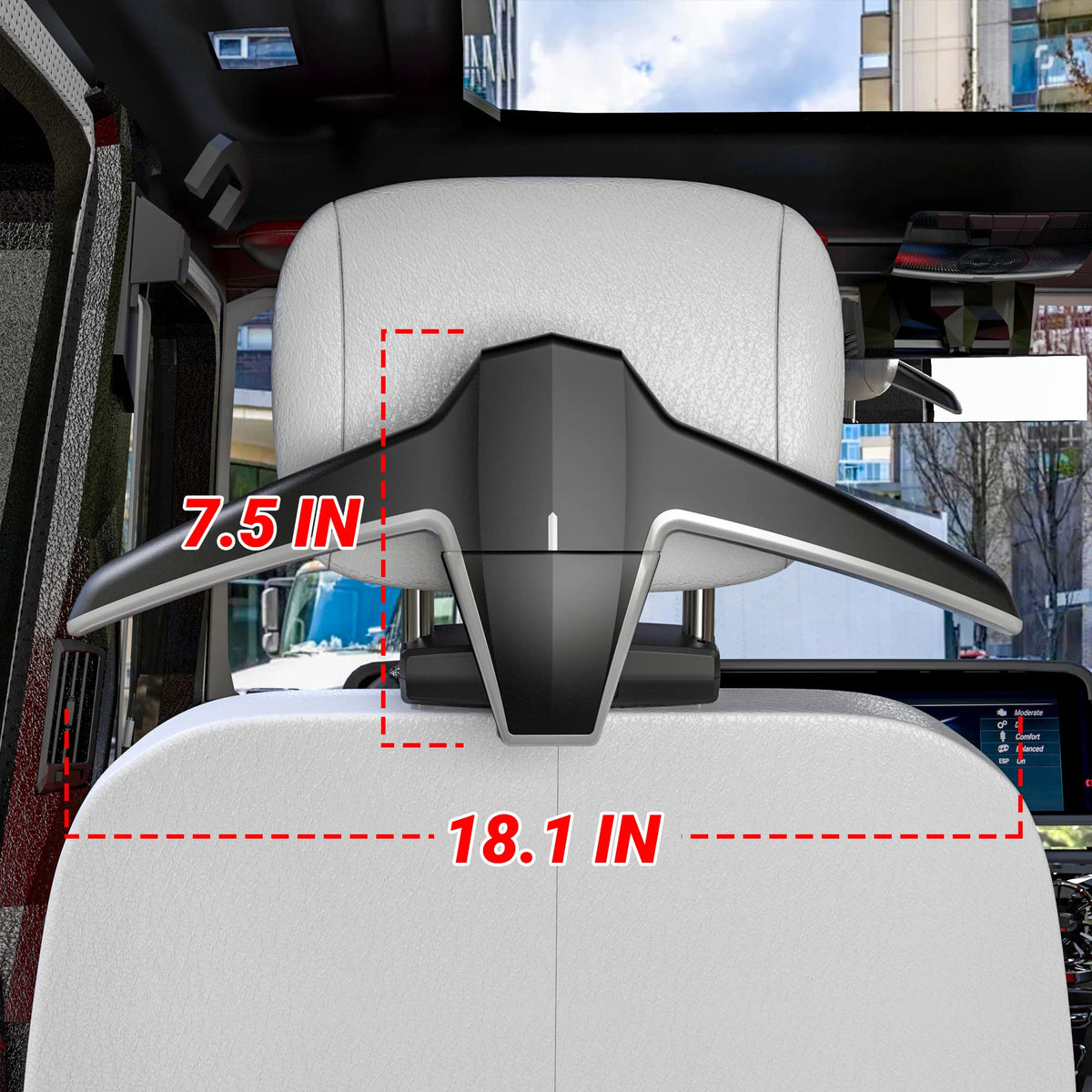 Sandure car coat hanger made from durable ABS material with smooth finish