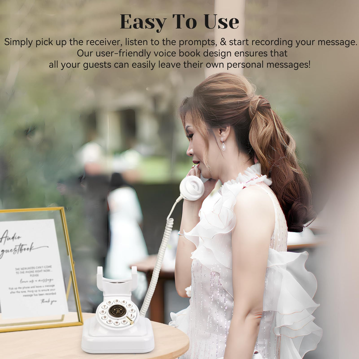 Sangyn Audio Guest Book Phone with 30GB card creates lasting event memories for easy playback.