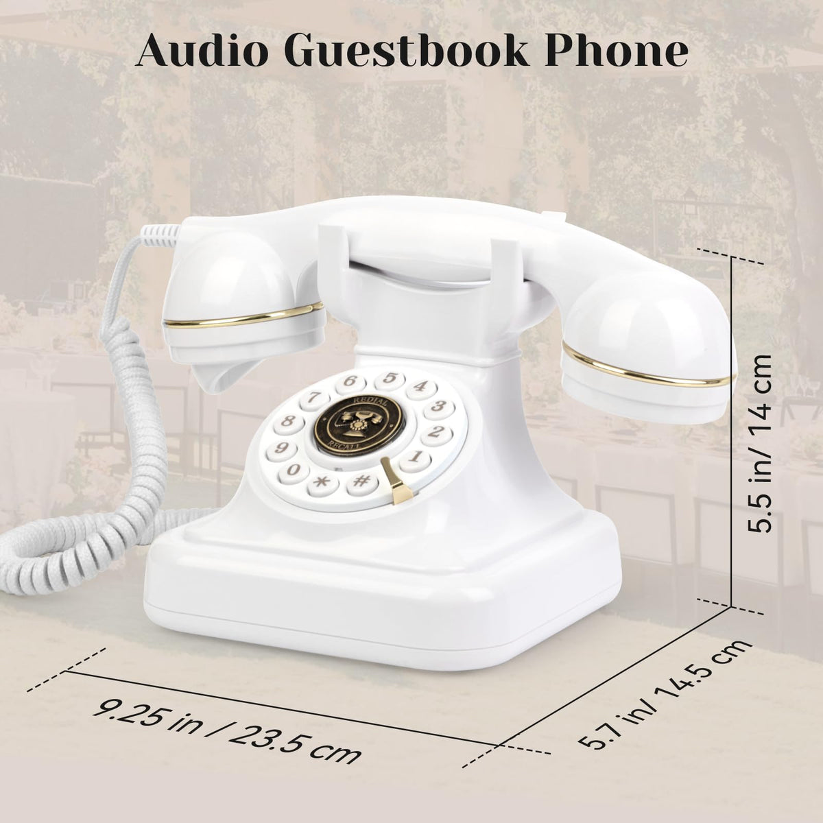Sangyn Audio Guest Book Phone durable ABS shell ensures longevity at gatherings.