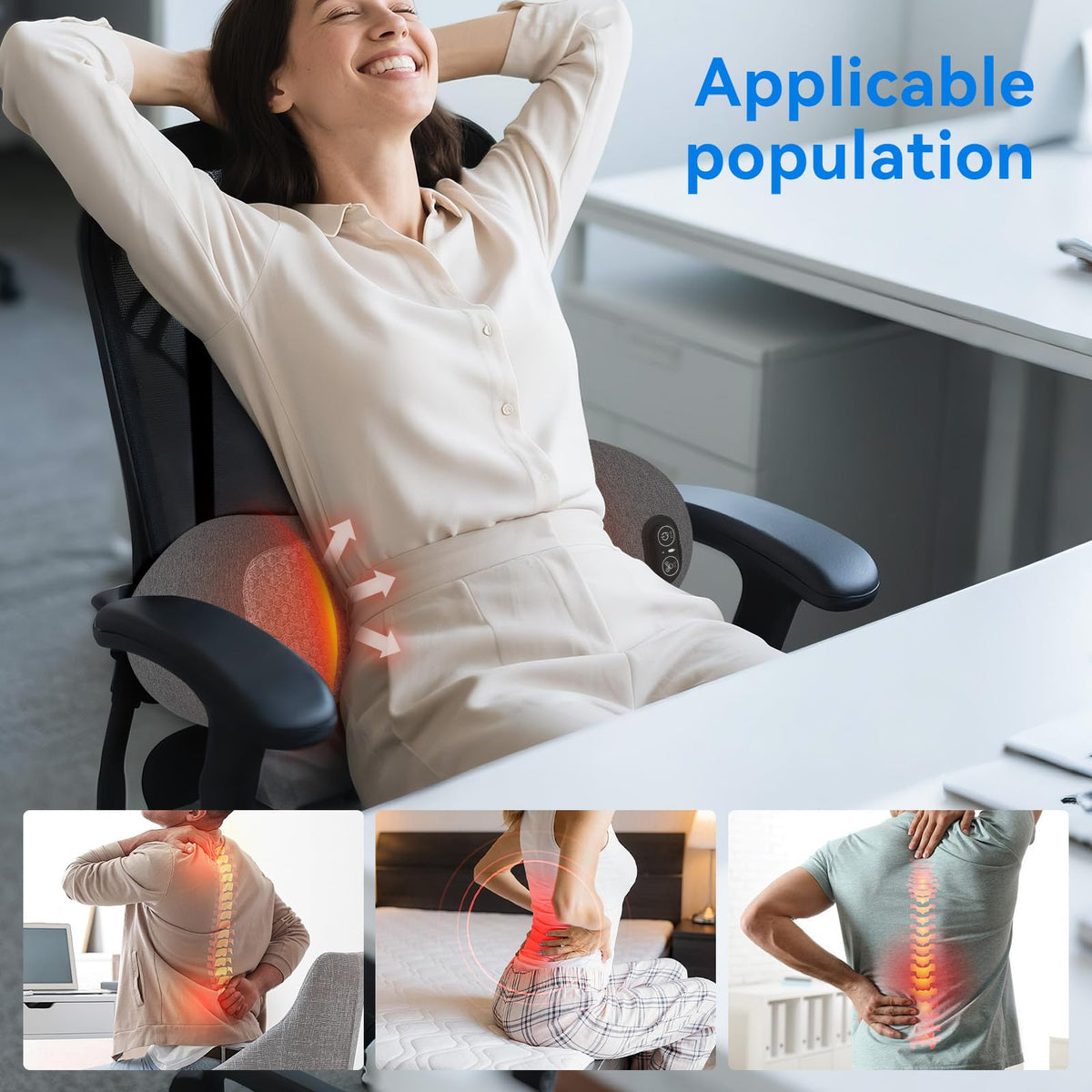 Sanivor 3-in-1 back massager ideal for long workdays and home relaxation