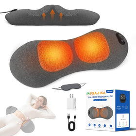 Sanivor 3-in-1 Lumbar Massager Pillow front view offers ergonomic lower back support