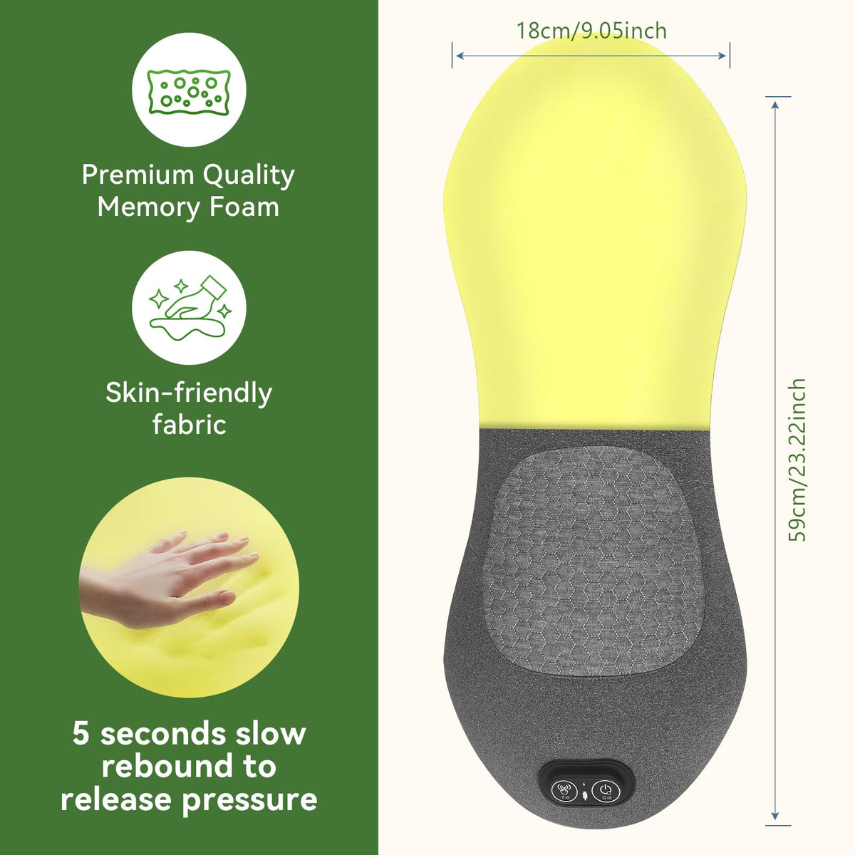 Sanivor pillow heat mode delivers gentle warmth to soothing muscles