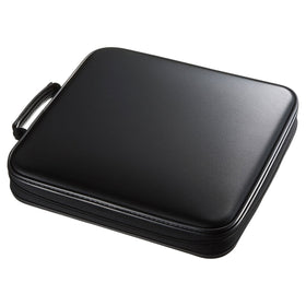 SANWA 160-capacity CD case front view, portable and protective for Blu-ray, DVD, or music CDs.