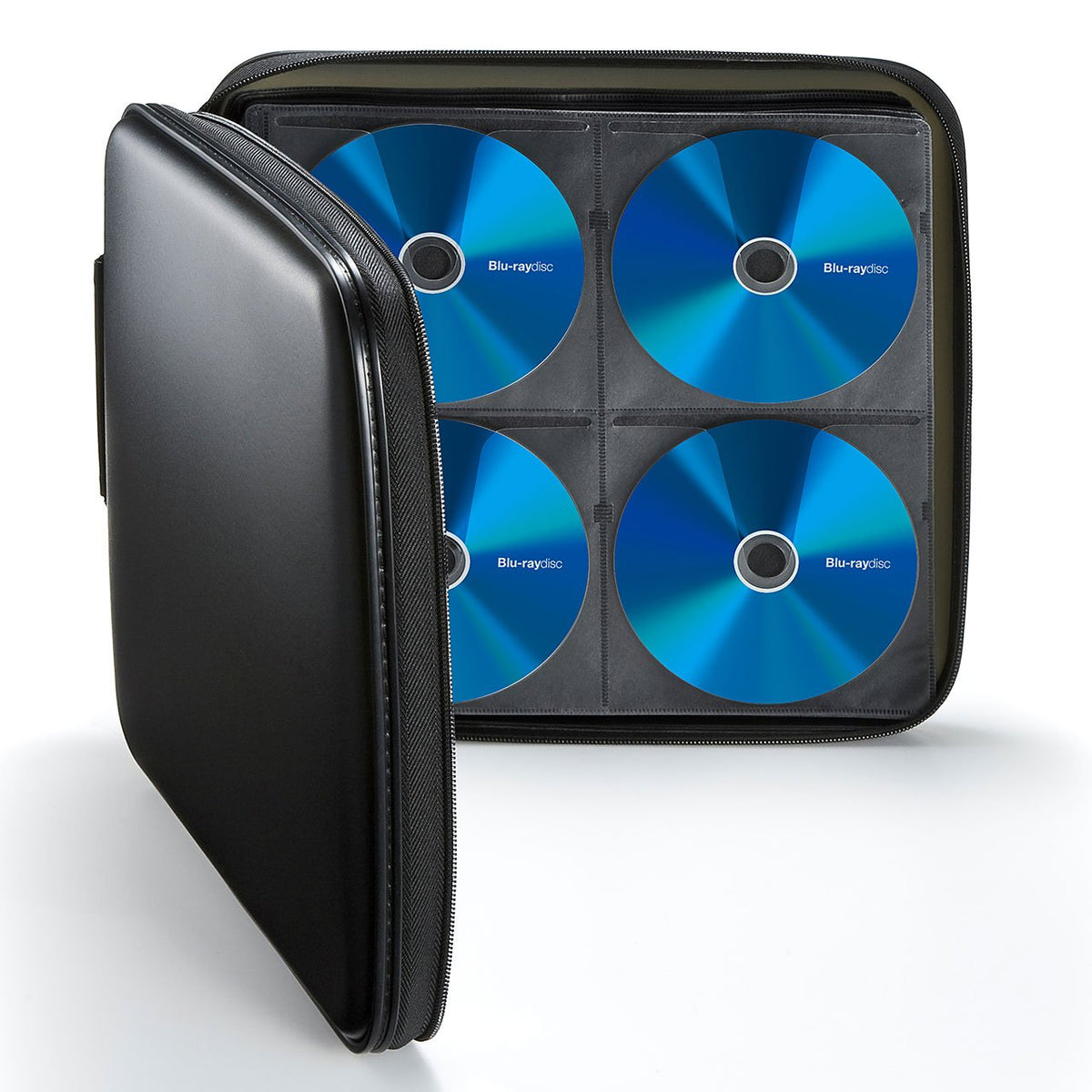 SANWA storage case side opening, soft non-woven fabric reduces scratches.