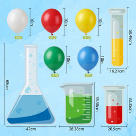 Sanwuta graduated cylinder prop enhances STEM backdrops for events.