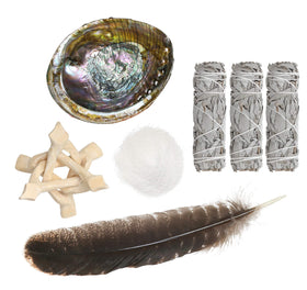 Sarimoire Turkey feather helps guide the smoke during cleansing.
