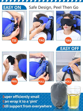 SARISUN headrest-friendly design maintains comfortable posture in car and plane.