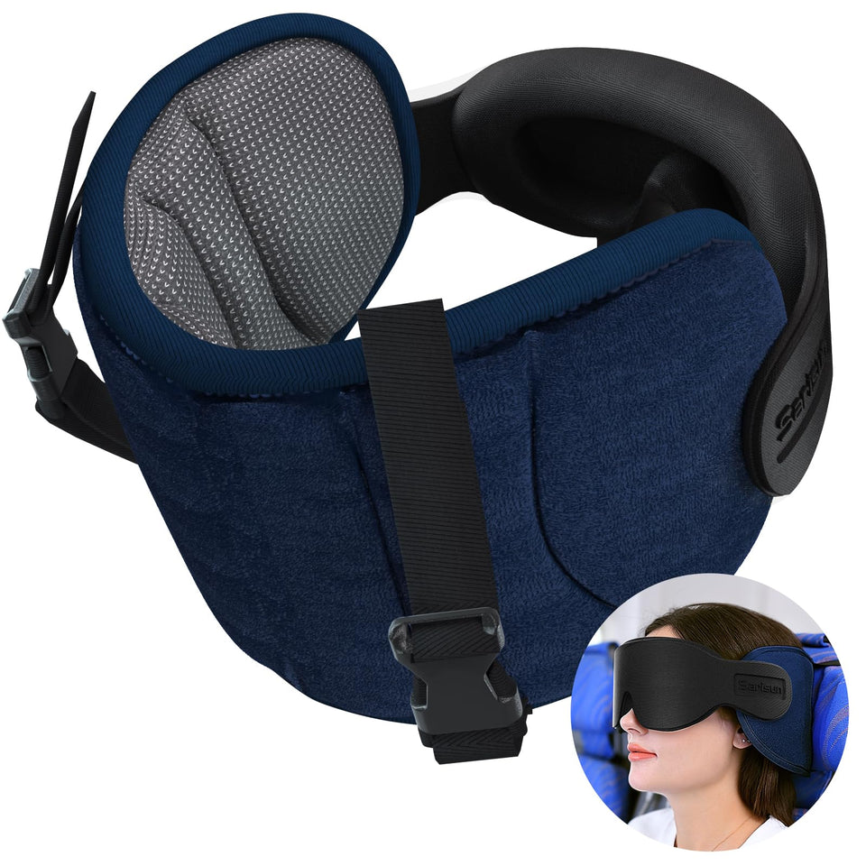 SARISUN travel pillow 360-degree headrest supports comfortable sleep on planes