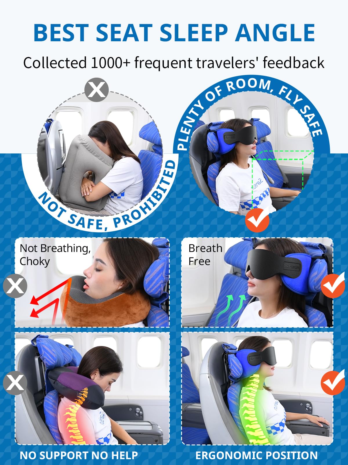 SARISUN head stabilizer strap reduces movement while sleeping