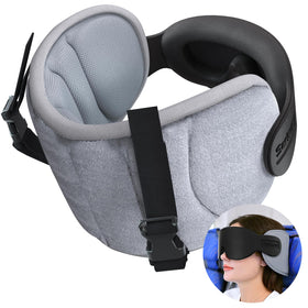 SARISUN Travel Pillow headrest 360° support for steadier sleep on planes.