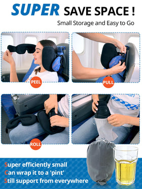 SARISUN black travel pillow presented as a versatile, gift-ready option.