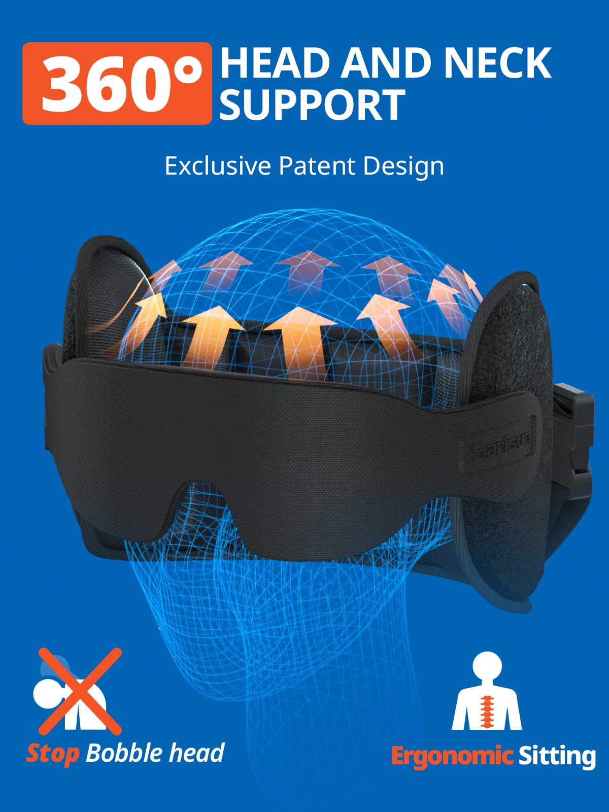 SARISUN travel pillow features height-adjustable design for personalized comfort.