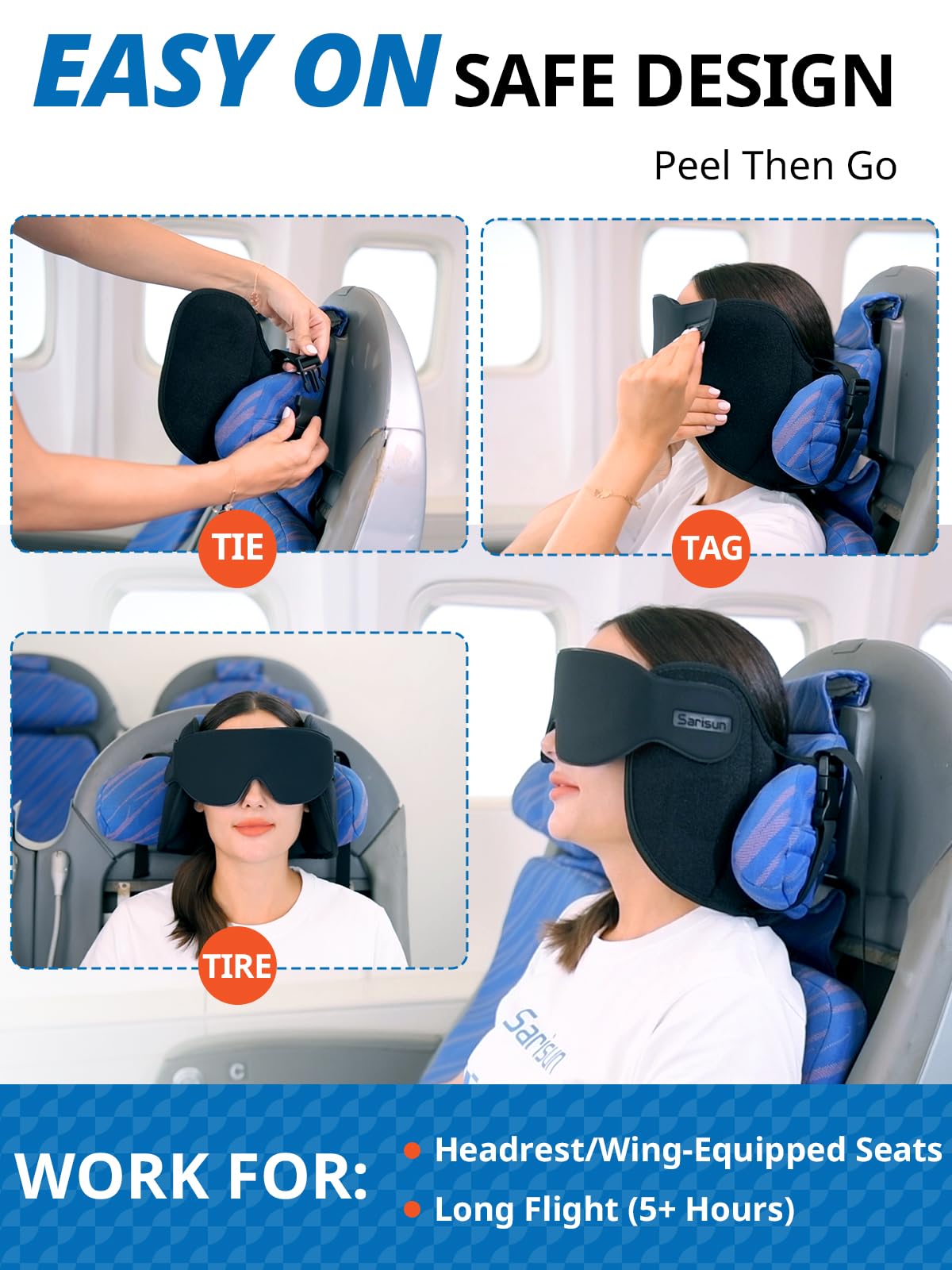 SARISUN travel pillow suits long flights as an essential comfort item.