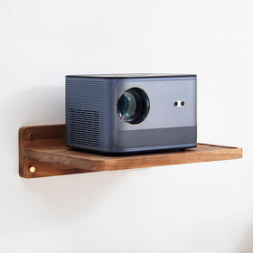 SARUFO acacia wood projector shelf mounted on wall for clutter-free living room