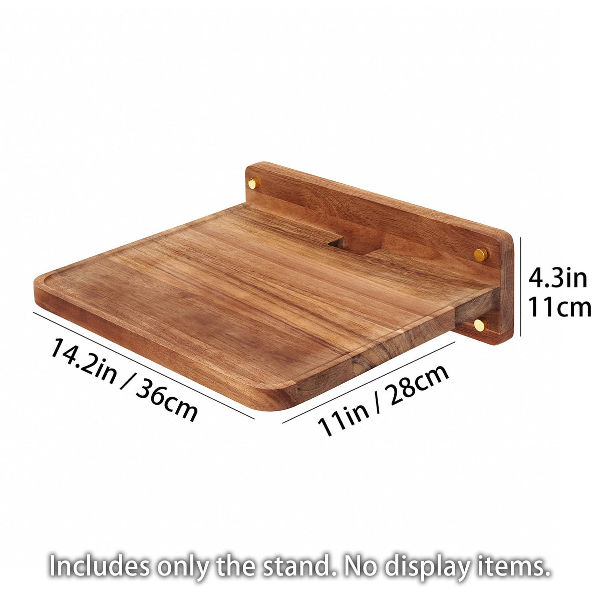 SARUFO floating shelf acacia wood keeps router and modem neatly organized