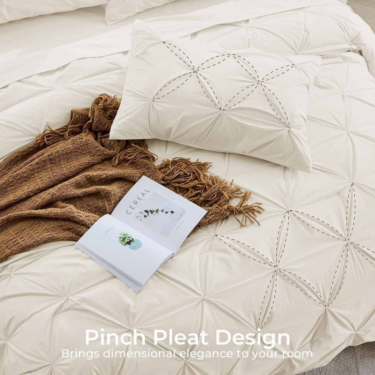 Sasttie beige comforter 82x86 with even fill for cozy warmth.