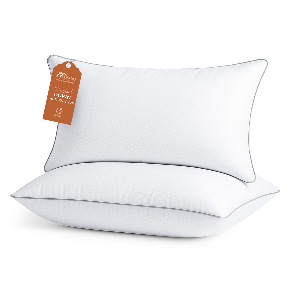 Sasttie firm king-size pillow with embossed pattern for hotel-like style and comfort